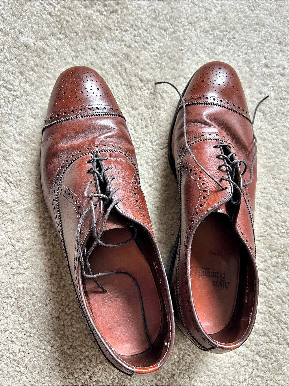 Allen Edmonds Fairfield Men's Brown Brogue Oxfords size 123
